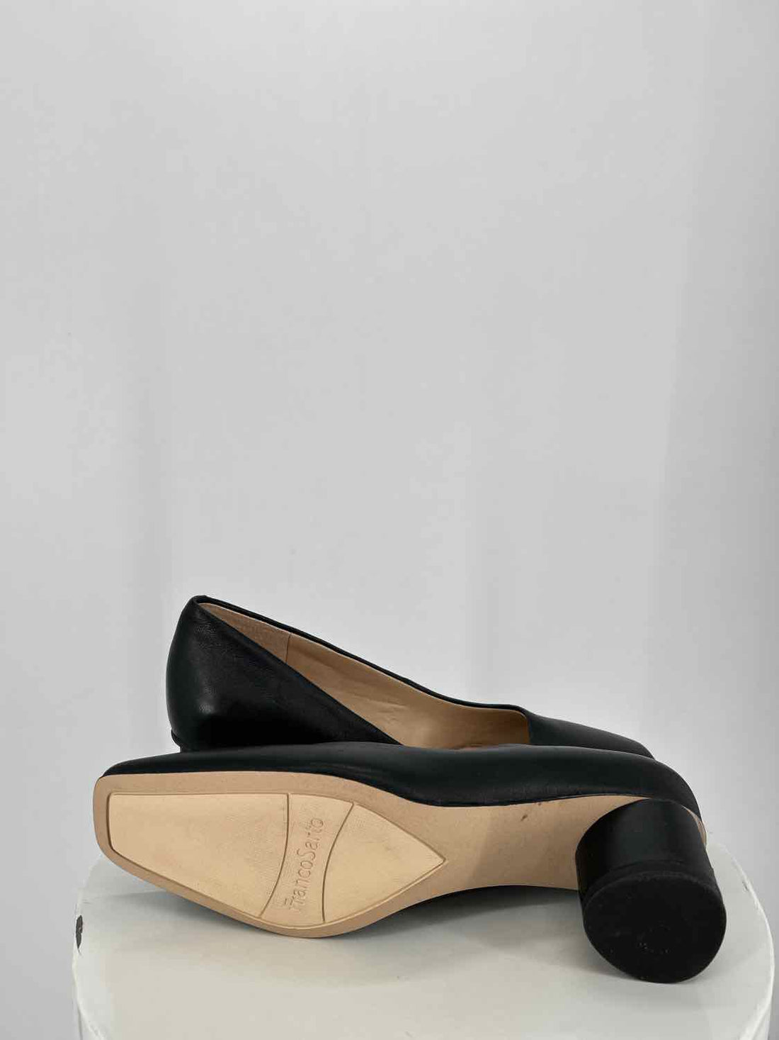 Franco Sarto Women Size 6.5 Black Square Top Kitten Heels