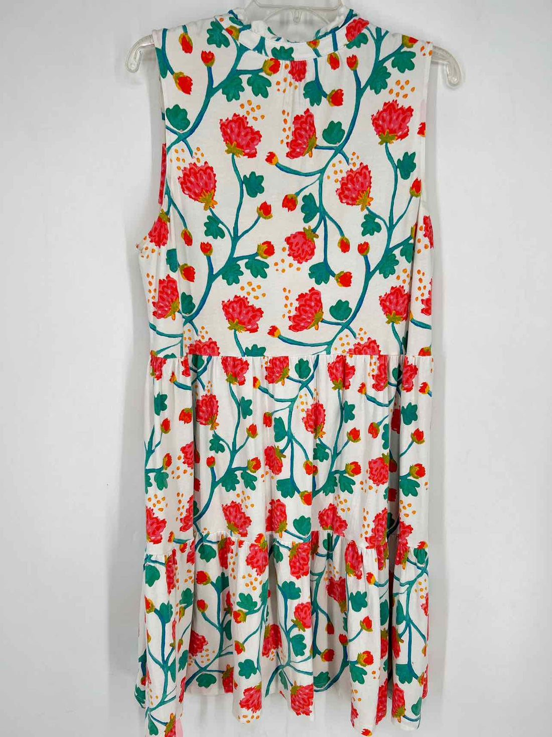 Duffield Lane Size L White Floral Sleeveless Dress