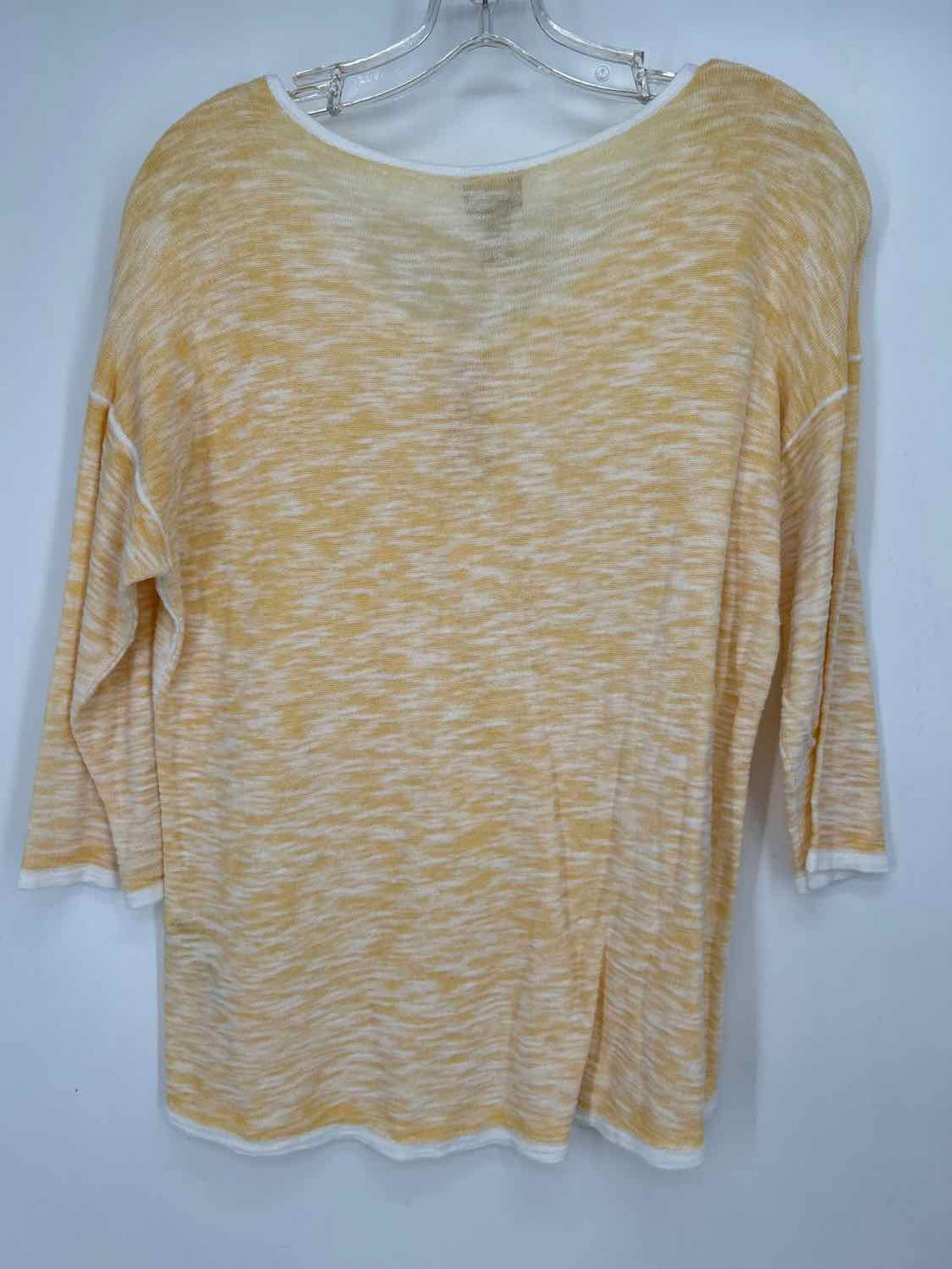 Chicos Size 2(12) Yellow & White Long Sleeve