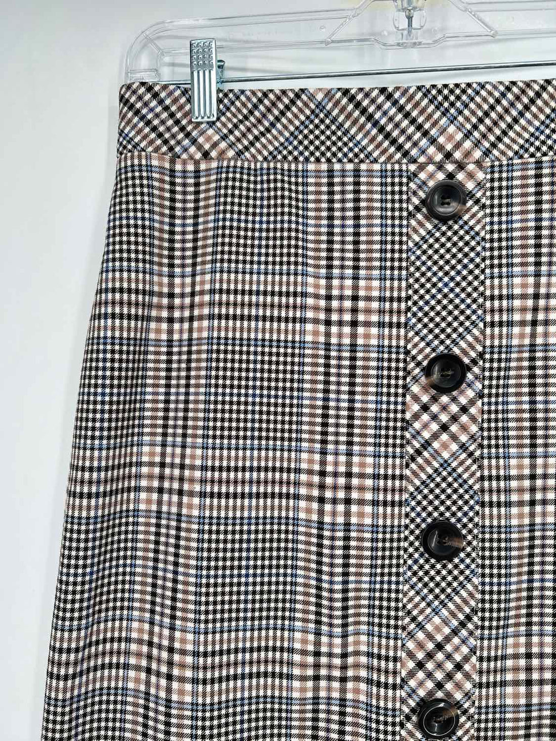 Ann Taylor Size 10 black blue & brown check Skirts