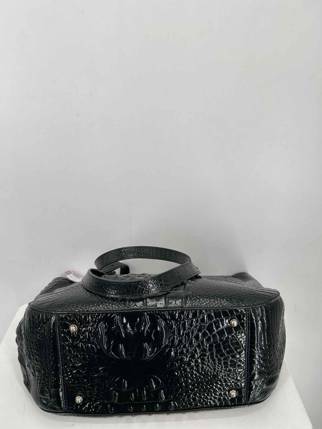 Brahmin Black Genuine Leather Pre Owned Tote
