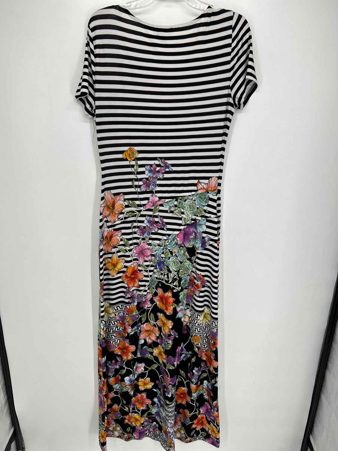Trulli Size M Black & White Striped & Floral Maxi