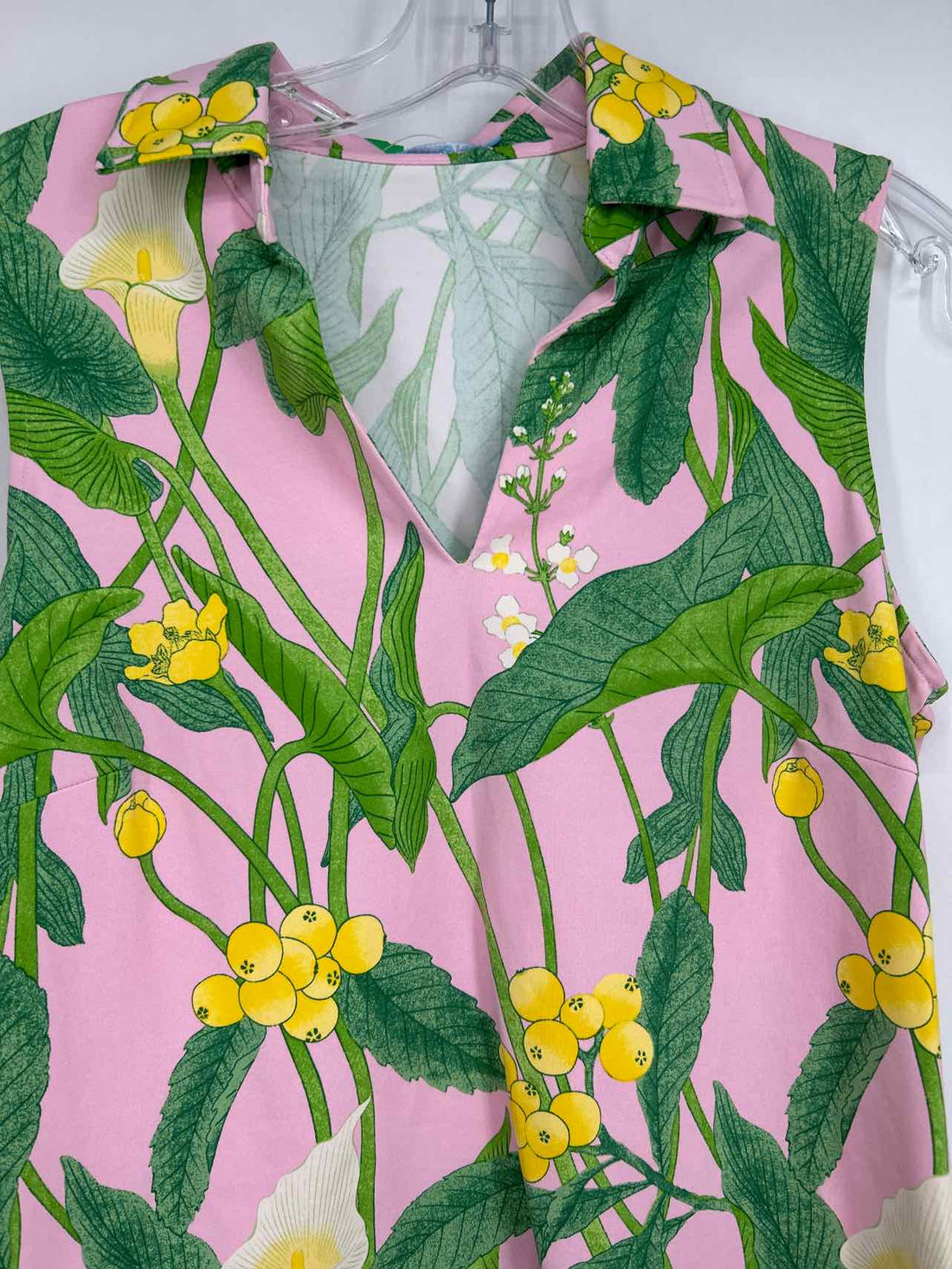 J McLaughlin Size S Pink & Green Floral Sleeveless