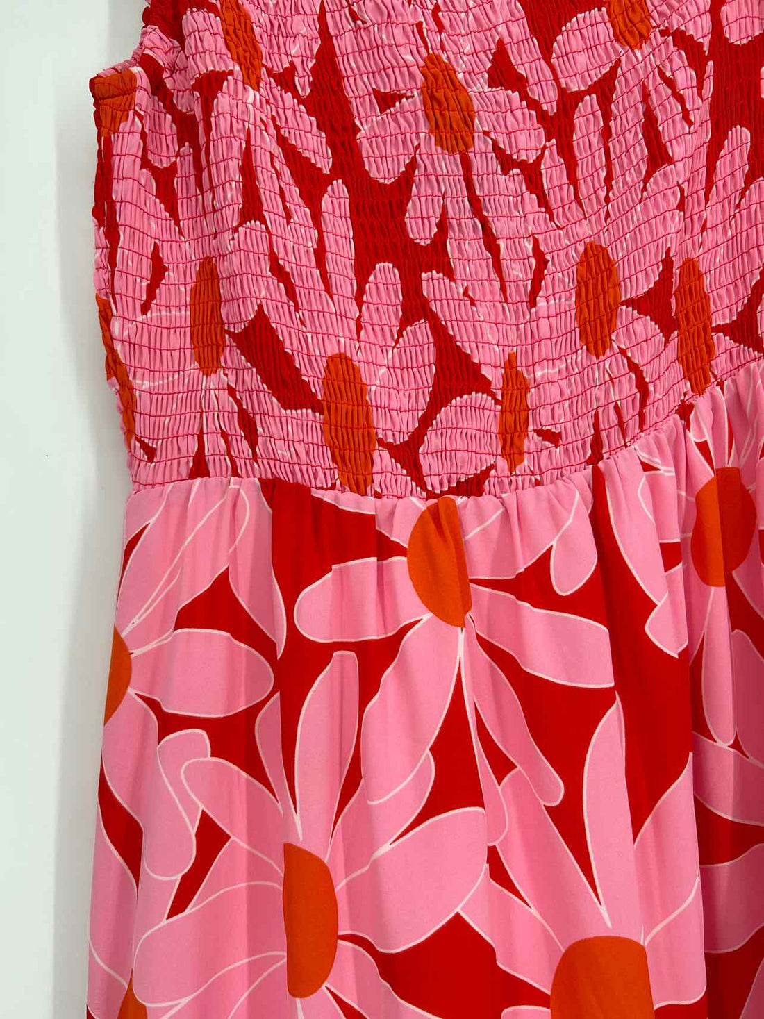 BTFBM Size M Red & Pink Floral One Shoulder Dress