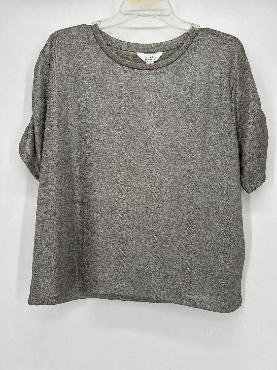 Nicole Miller Size L Silver Short Sleeve