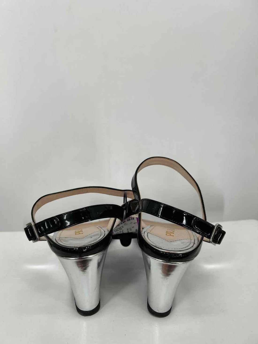 Prada Women Size 39.5 Silver Genuine Leather LUXURY