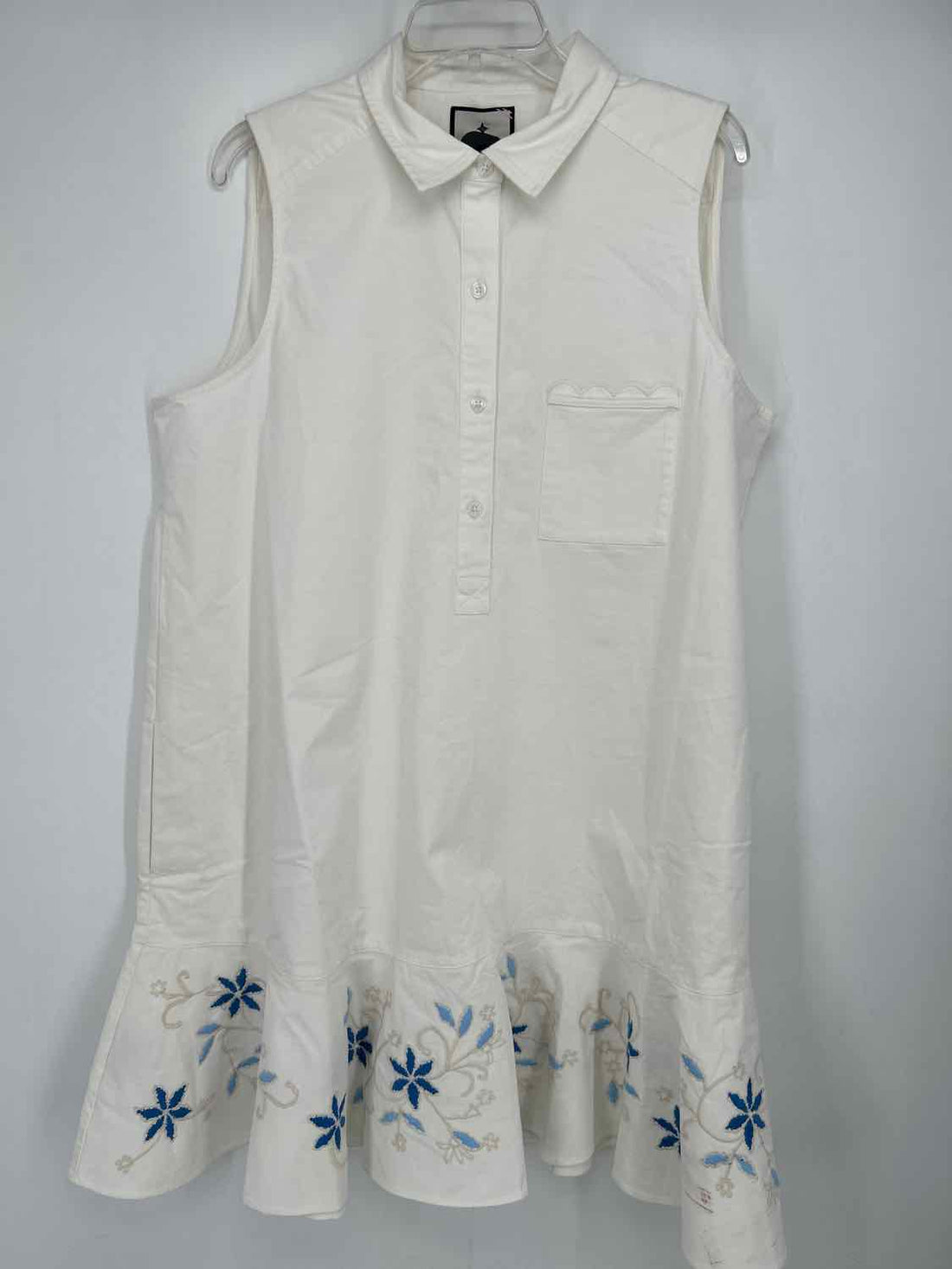 Tuckernuck Callahan Size XXL White Embroidered Sleeveless Dress