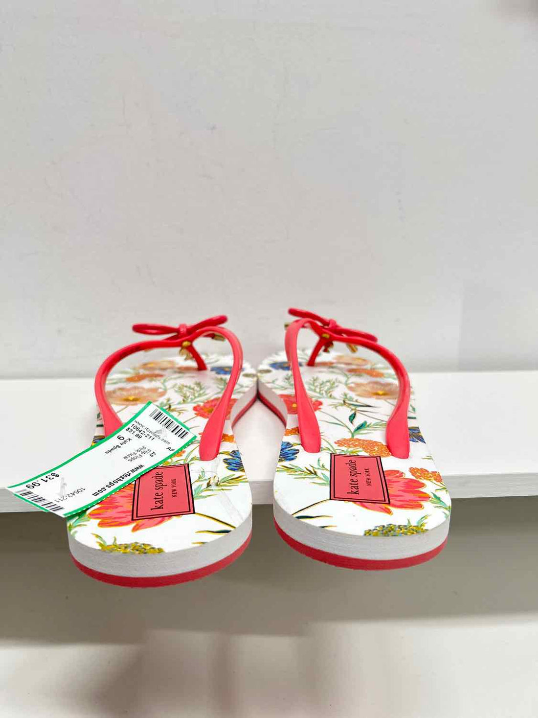 Kate Spade Women Size 9 Pink Floral Flip Flops