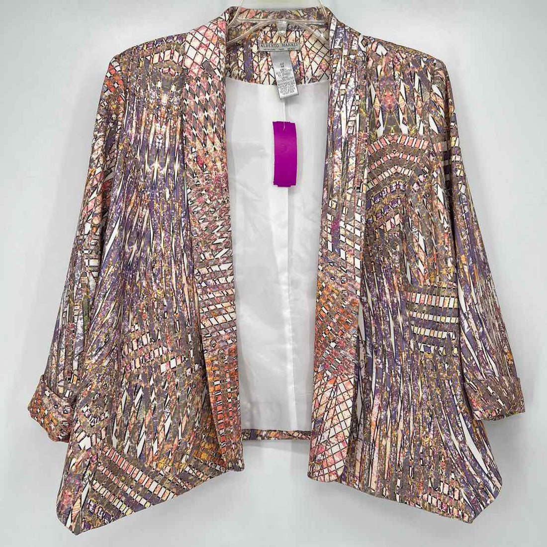 Alberto Makali Size M Purple & Yellow Print Blazer