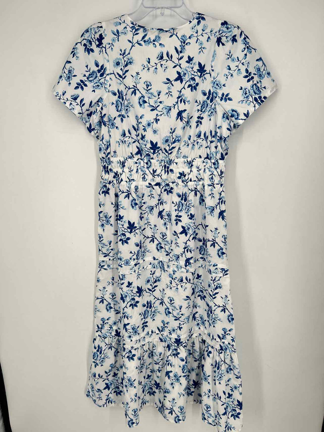 French Connection Size S White & Blue Floral Short Sleeve Dress