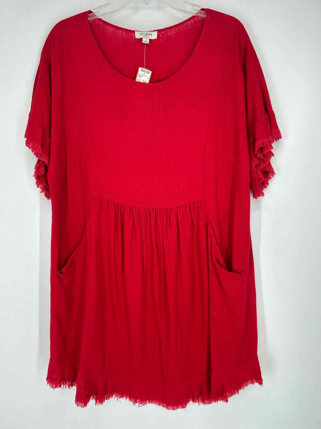 Umgee Size L Red Short Sleeve Dress