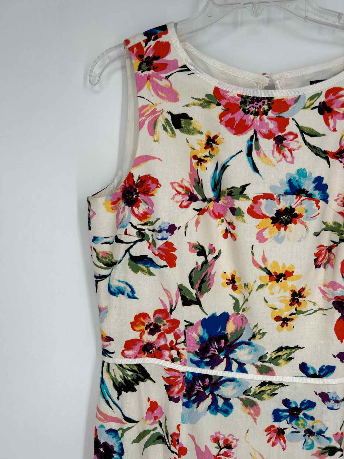 Isabella DeMarco Size 12 Off White Floral Sleeveless Dress