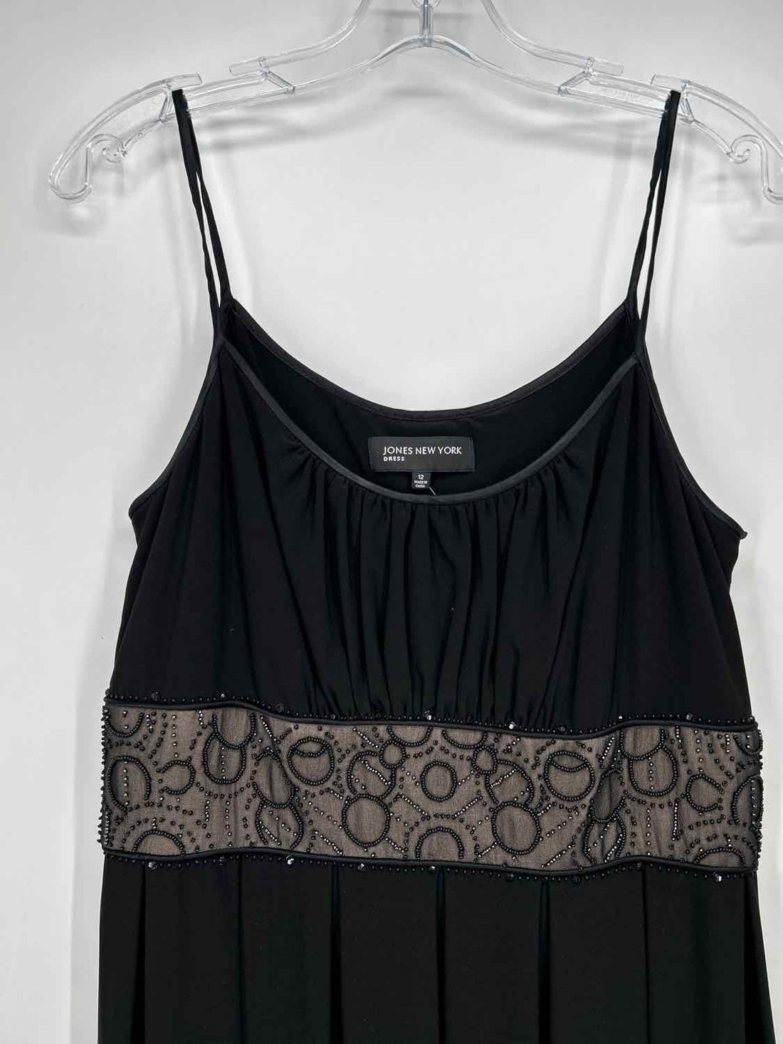 Jones New York 12 Black Beaded Sleeveless Holiday