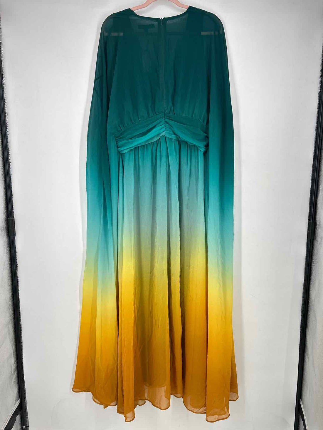 Banana Republic Size 12 Dark Green Ombre Long Sleeve Maxi