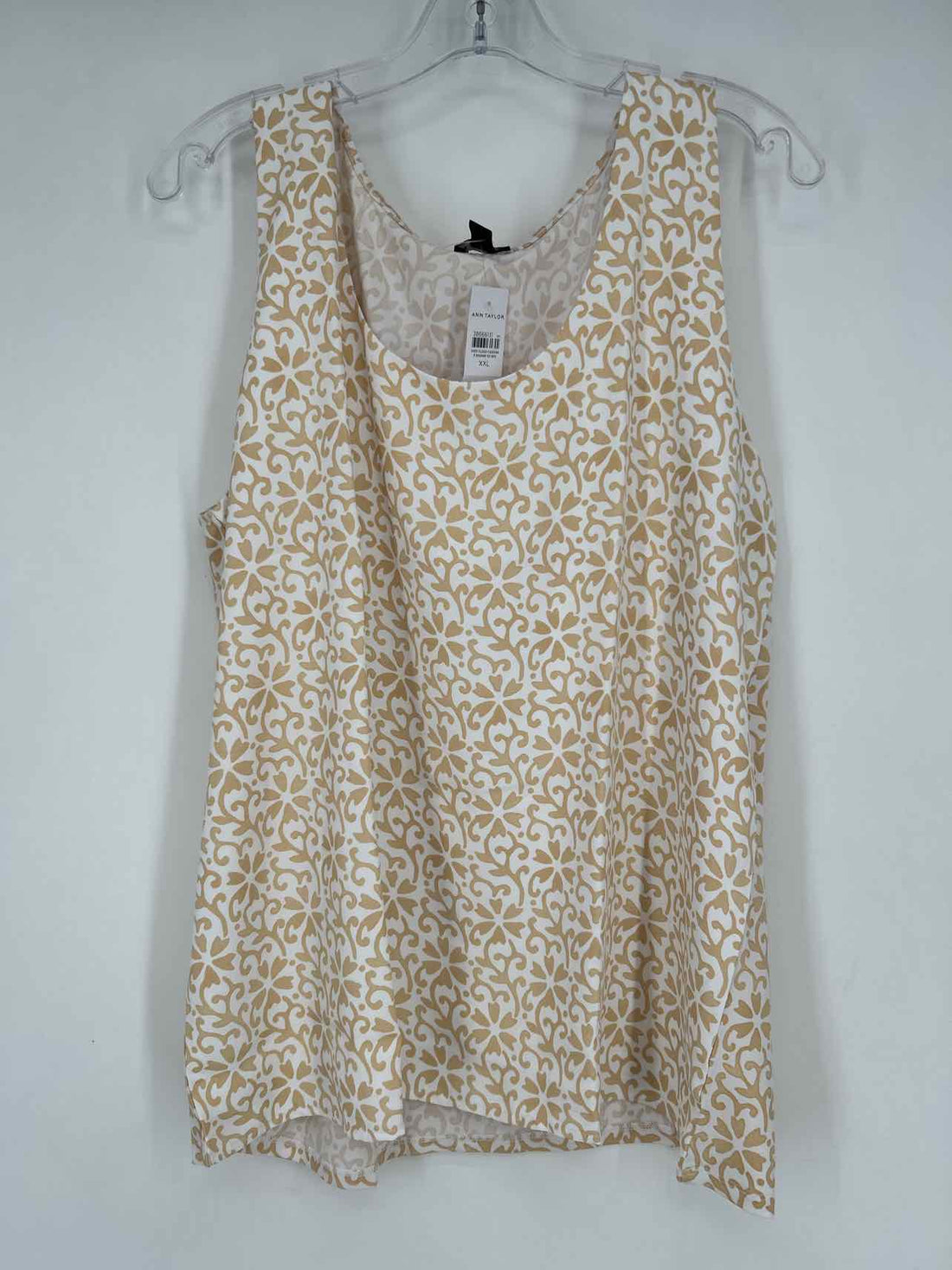 Ann Taylor Size XXL White & Khaki NWT Top/Blouse