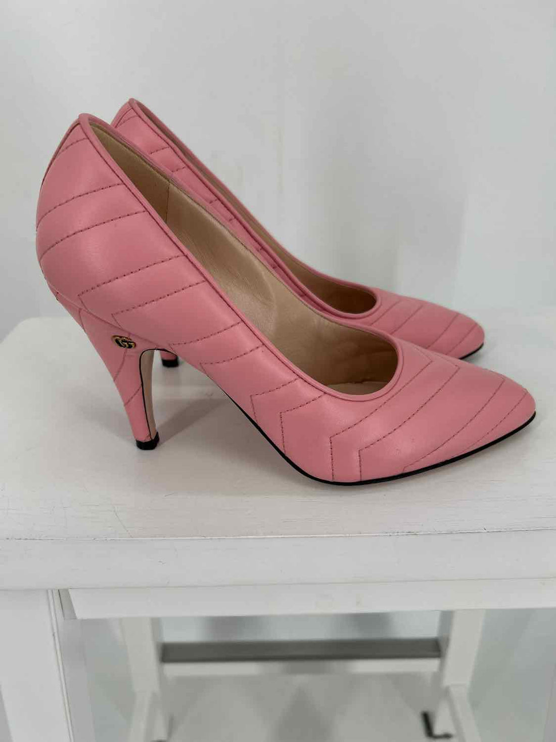 Gucci Matelasse Charlotte Women Size 38 Pink LUXURY Heels