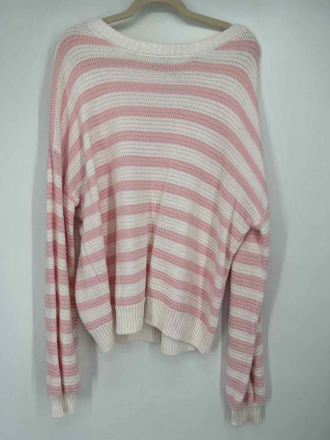 Edikted Size S White & Pink Stripe Sweater