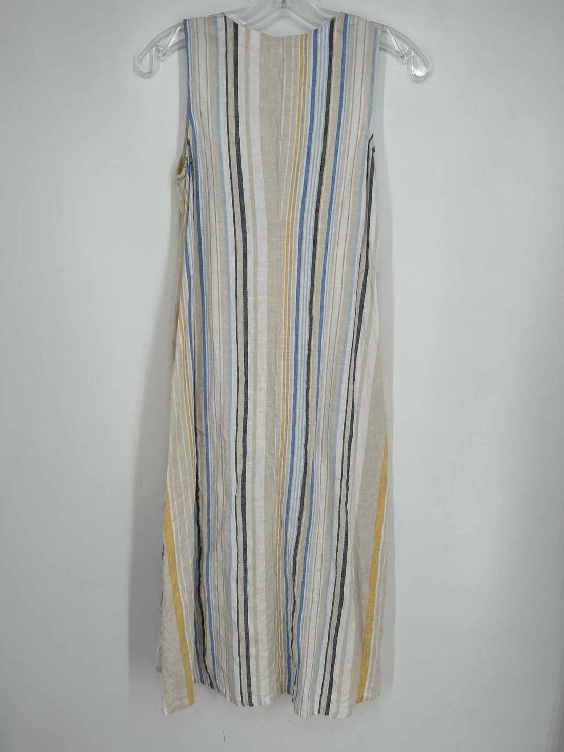 J Jill Size XS Beige Striped Linen Sleeveless Dress