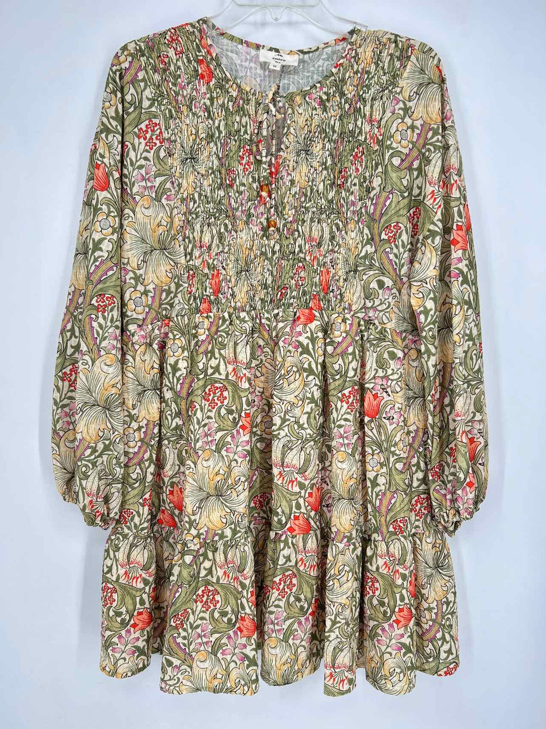 Entro Size M Cream & Olive Floral Dress