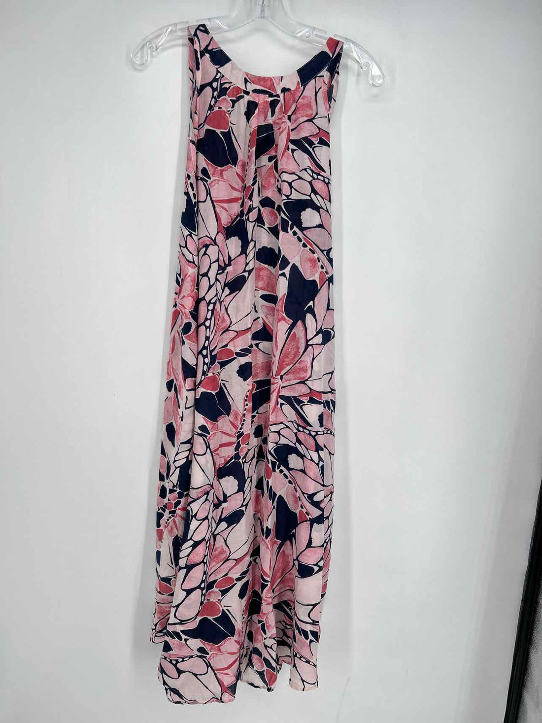 Papinelle Size M Pink & Navy Cotton/Silk Dress