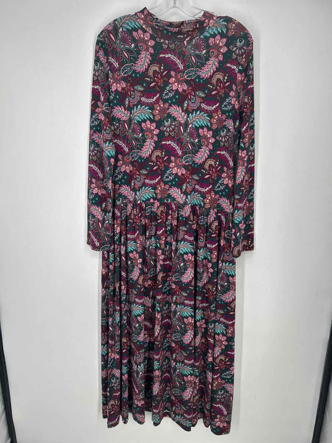 Loft Size L Teal & Purple Print NWT Dress