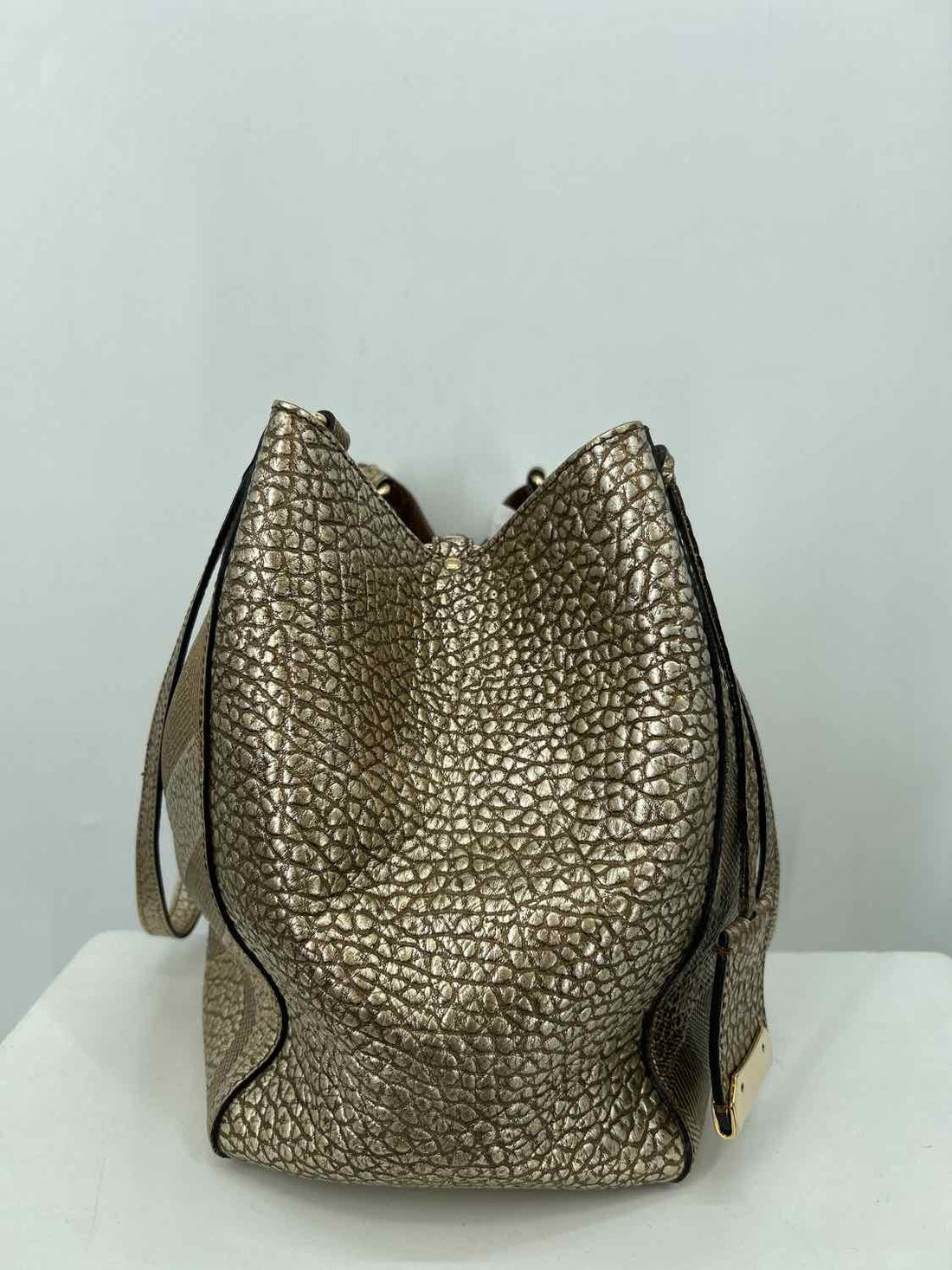 Burberry Gold Genuine Leather LUXURY