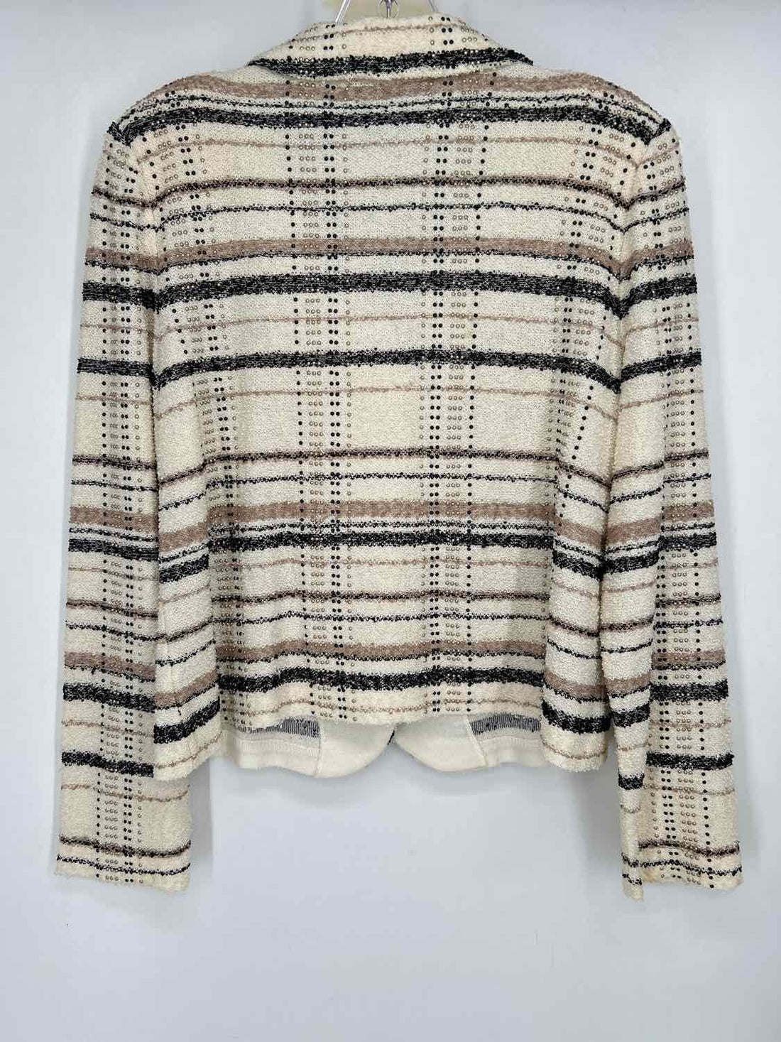 Ming Wang Size M Cream & Black Print Blazer