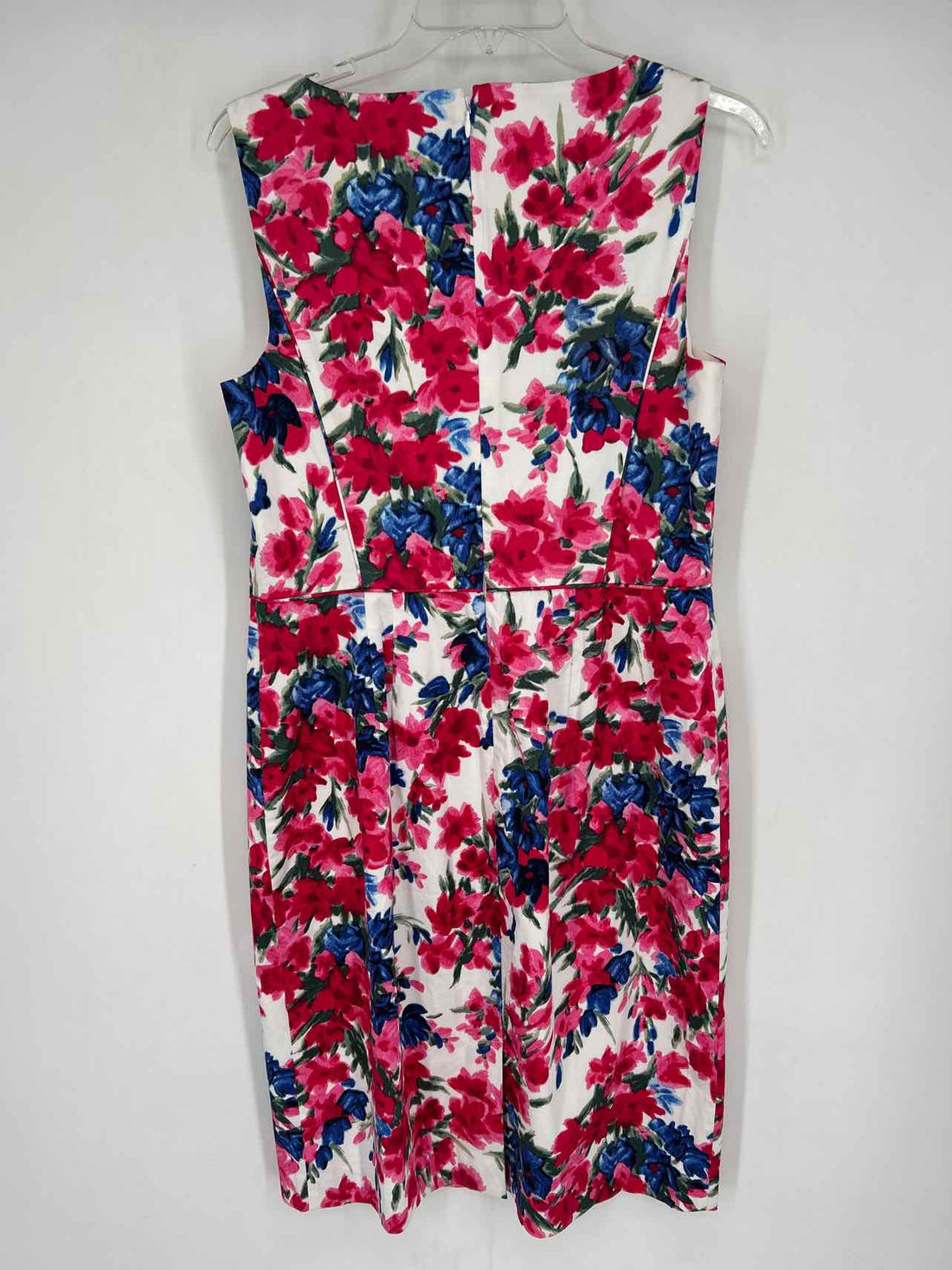 Talbots Size 8 White Floral Sleeveless Dress