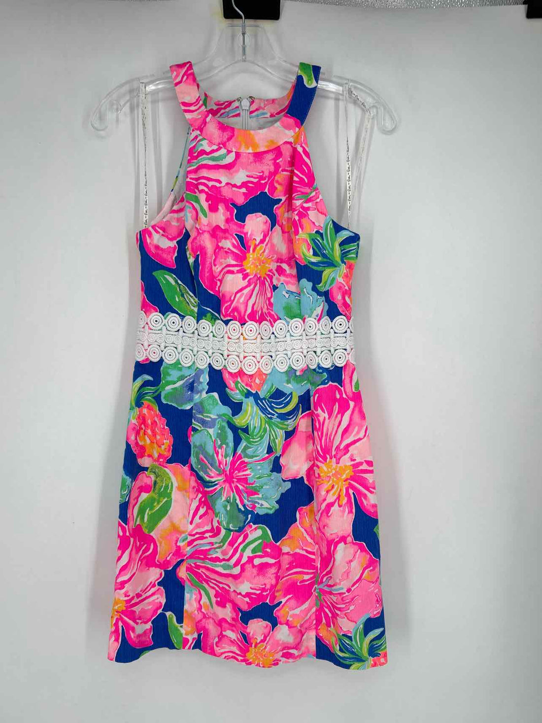 Lilly Pulitzer 2 Blue & Pink Floral Sleeveless Lilly Pulitzer Dress