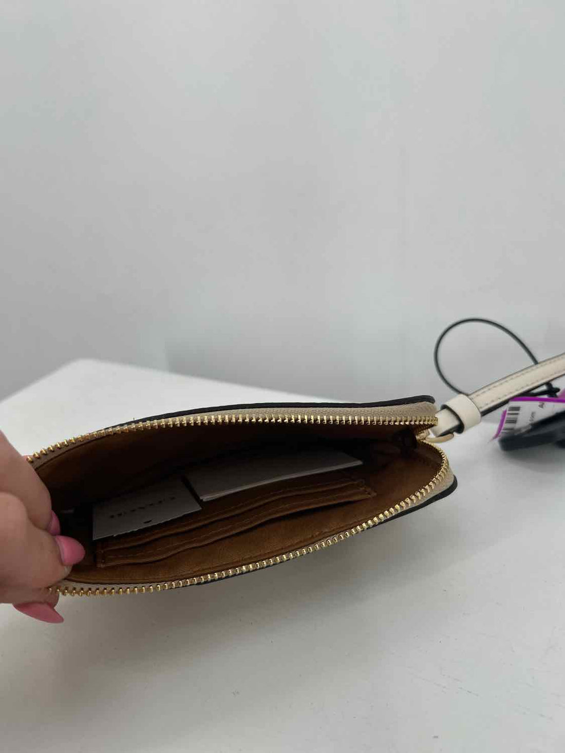 Coach Beige & White Coated Canvas Wallet