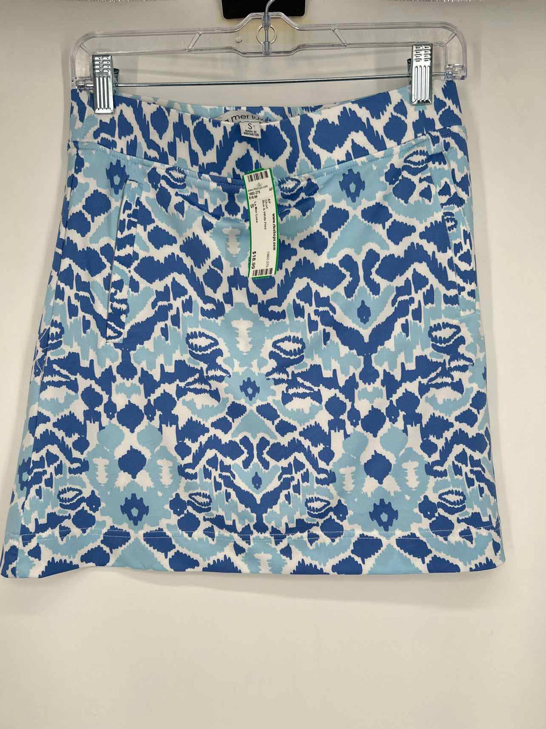 La Mer Luxe Size S Blue & White Print Skort