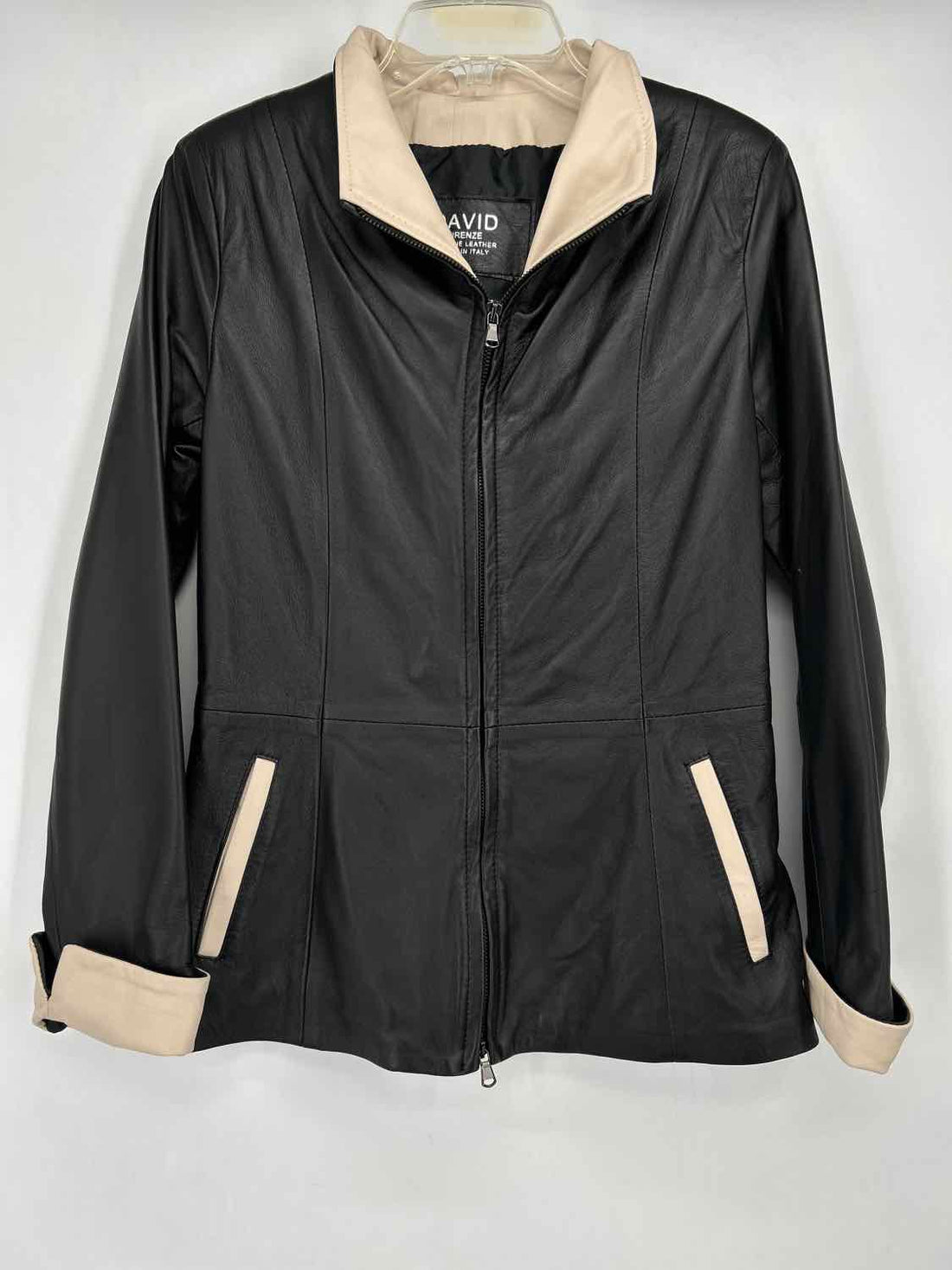 David Firenze Size 42(S) Black Leather Jacket