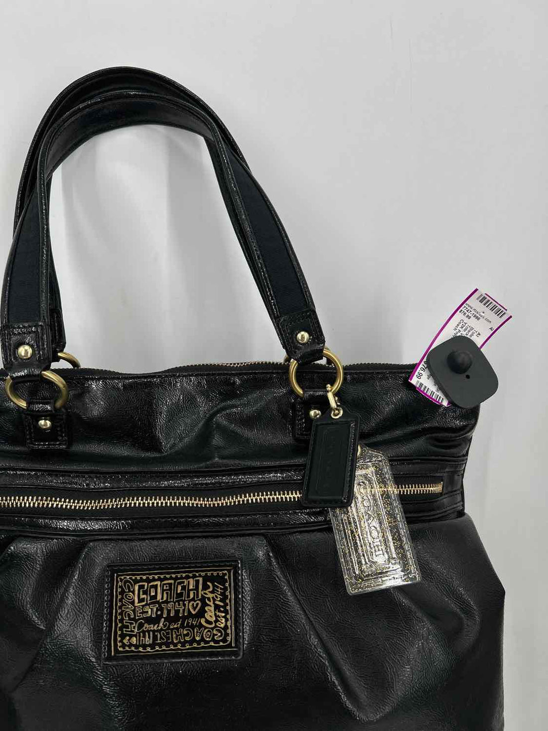 Coach Black Patent Leather Vintage Tote