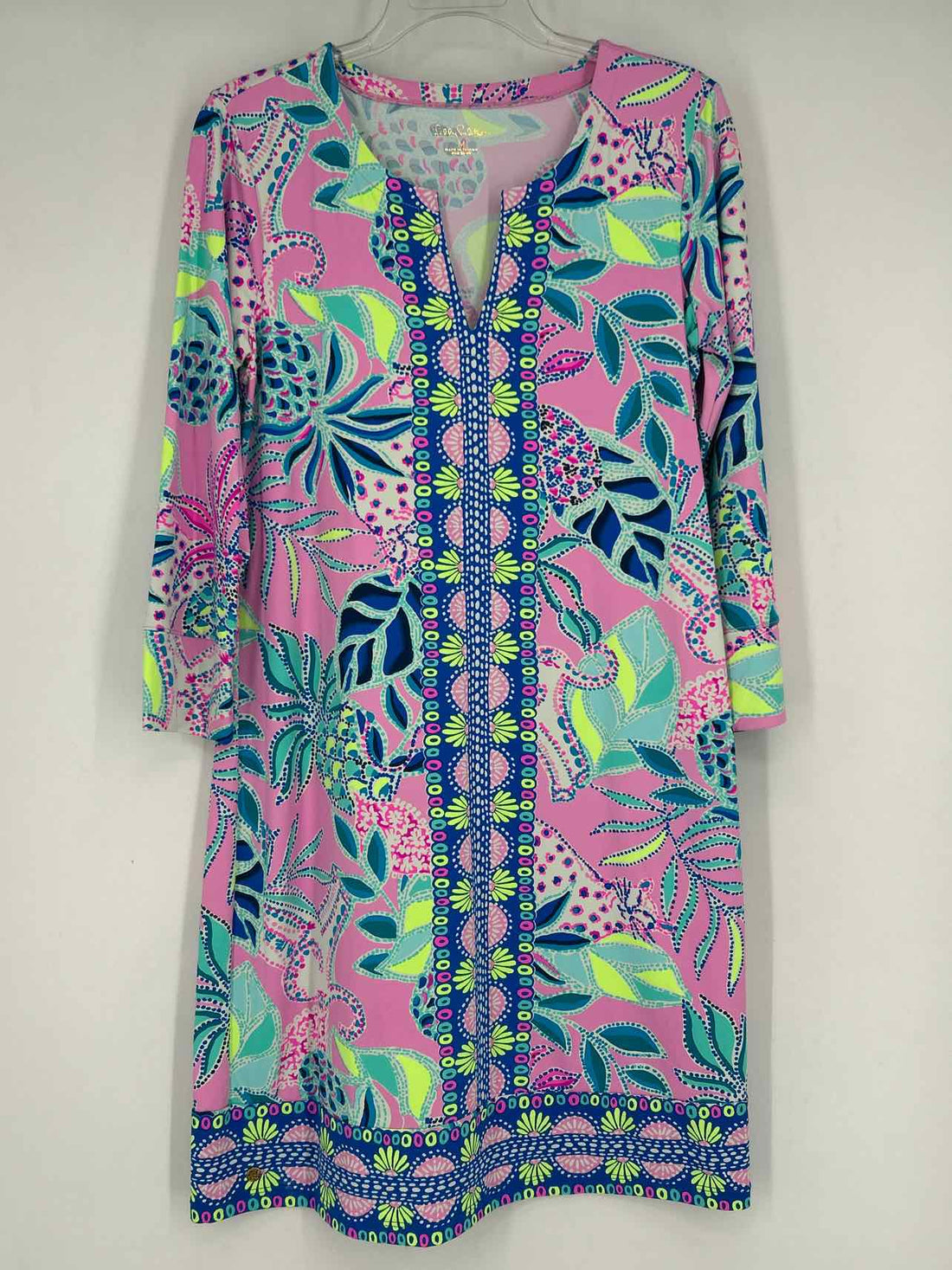 Lilly Pulitzer M Pink Print Long Sleeve Lilly Pulitzer Dress
