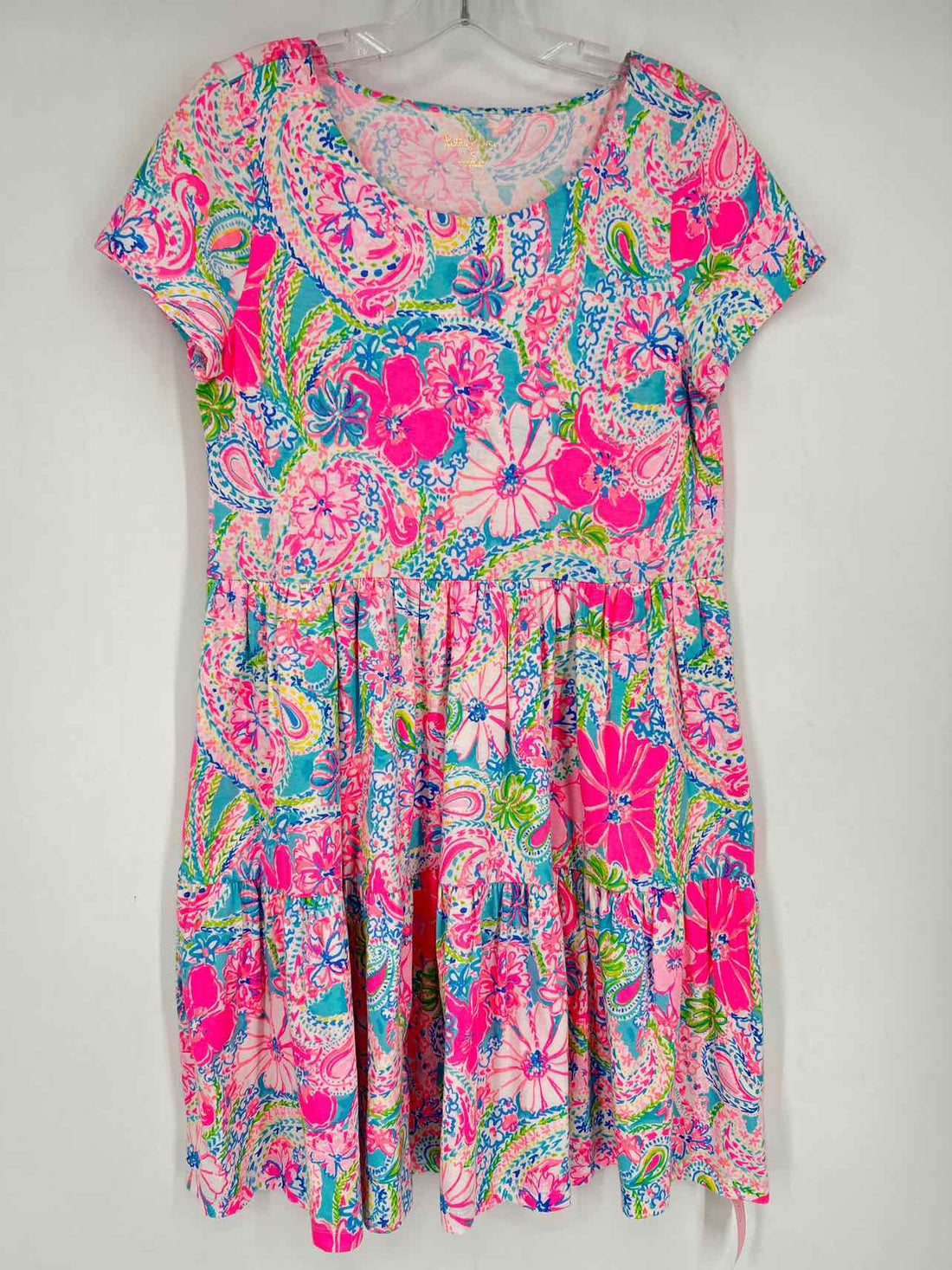 Lilly Pulitzer S White & Pink Floral Short Sleeve Lilly Pulitzer Dress