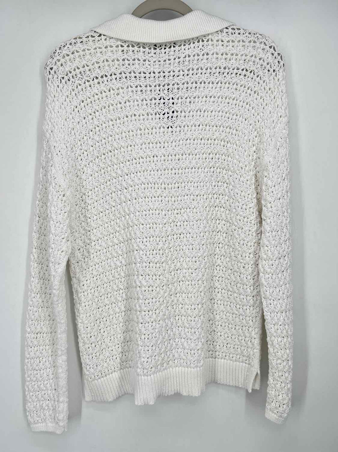 Talbots Size L White Open Knit Sweater