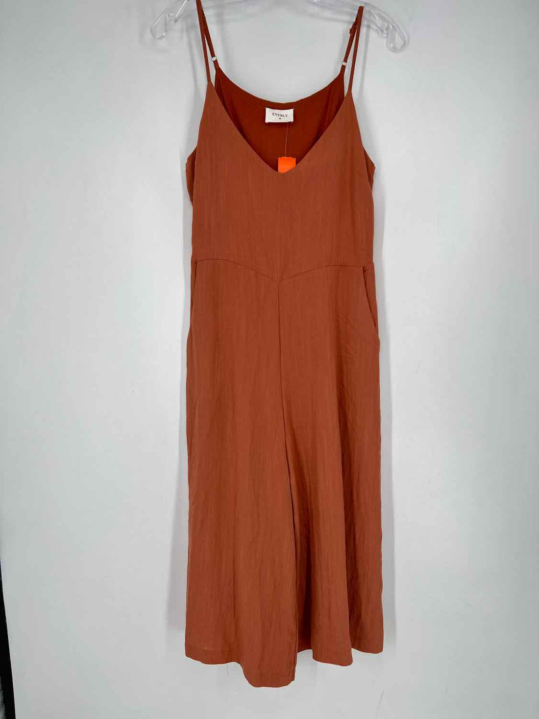 Everly Size M Terracotta Sleeveless Jumpsuit