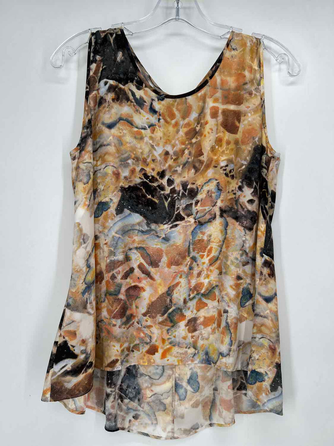 Lafayette 148 Size 8P Yellow Print Silk Sleeveless