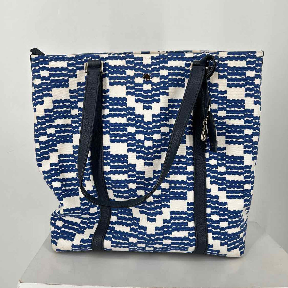 Kate Spade Blue & White Canvas Pre Owned Tote