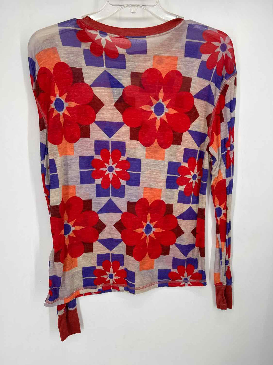 FP Movement Size S Red Purple & Orange Print Long Sleeve