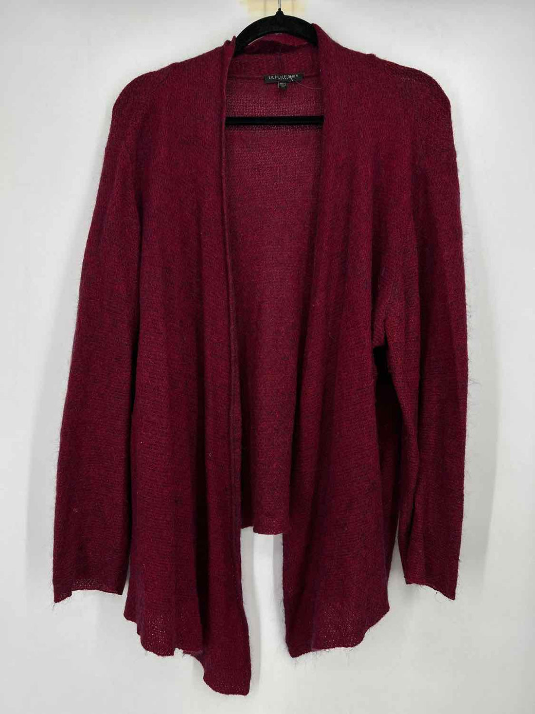 Eileen Fisher Size 2X Maroon Wool Blend Cardigan