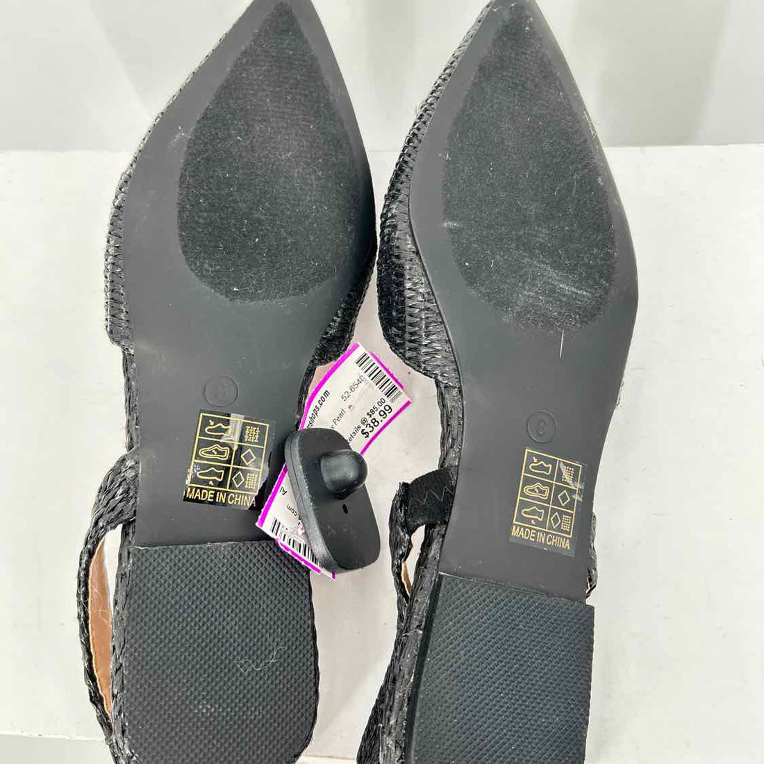 Journee Collection Women Size 8 Black & Beige New Faux Pearl Sling Back