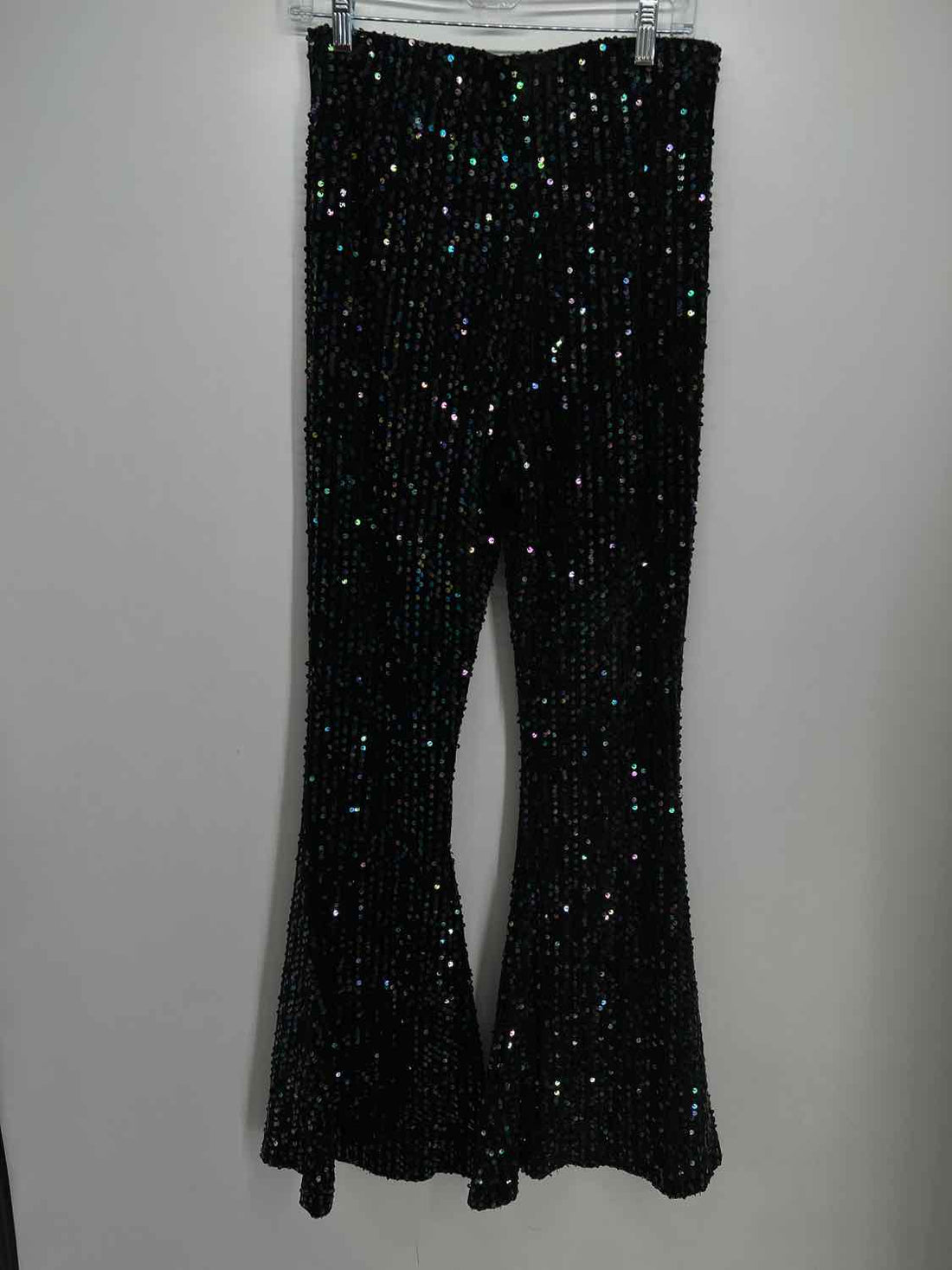 Free People Size M Black Sequin Flare Pants