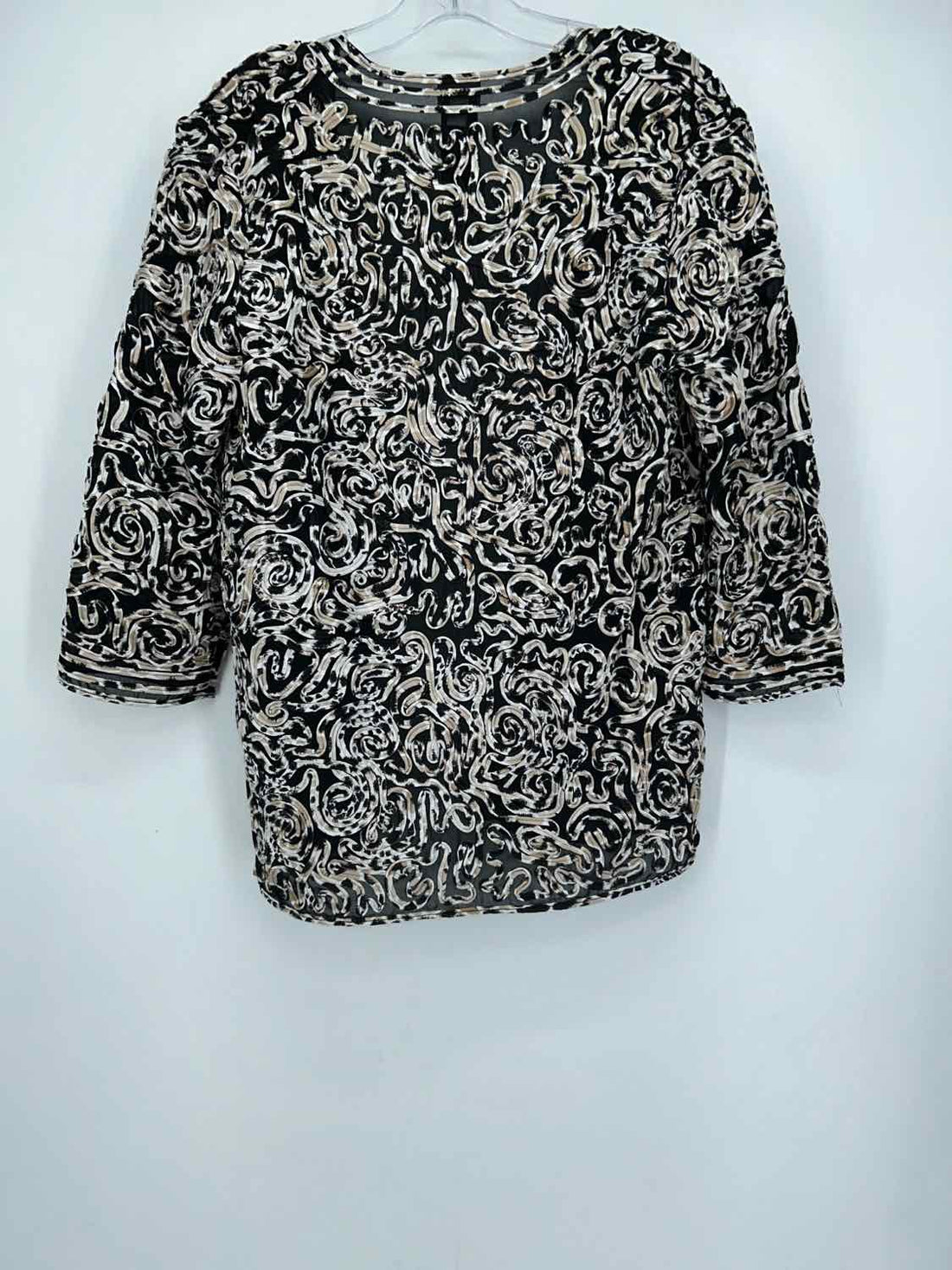 Chicos Traveler's Size 0 (4/6) Black Print Jacket