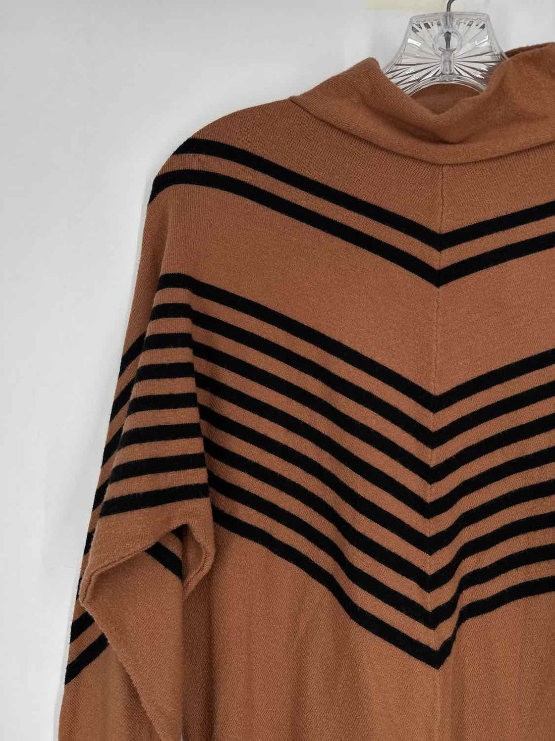 T Tahari Size S Brown & Black Striped Sweater