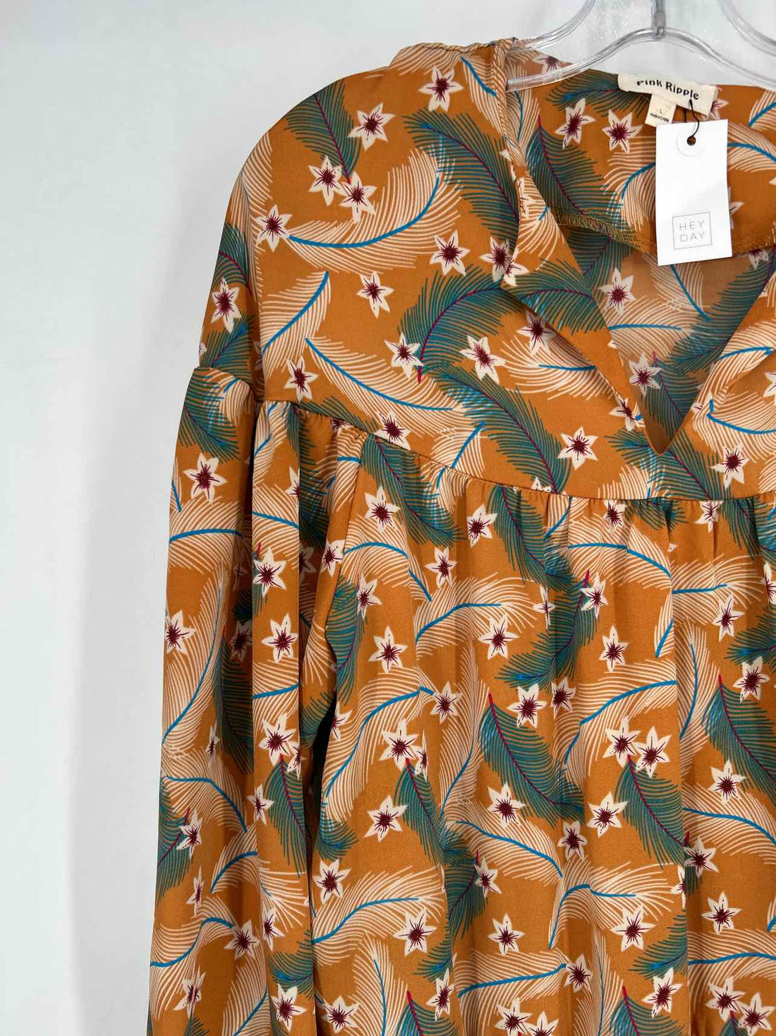 Pink Ripple Size L Orange Floral NWT Dress