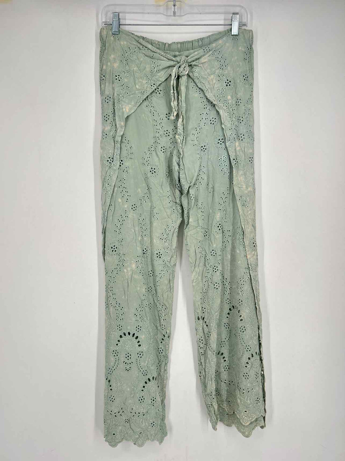 Johnny Was Size L Mint & Cream Eyelet NWT Pants