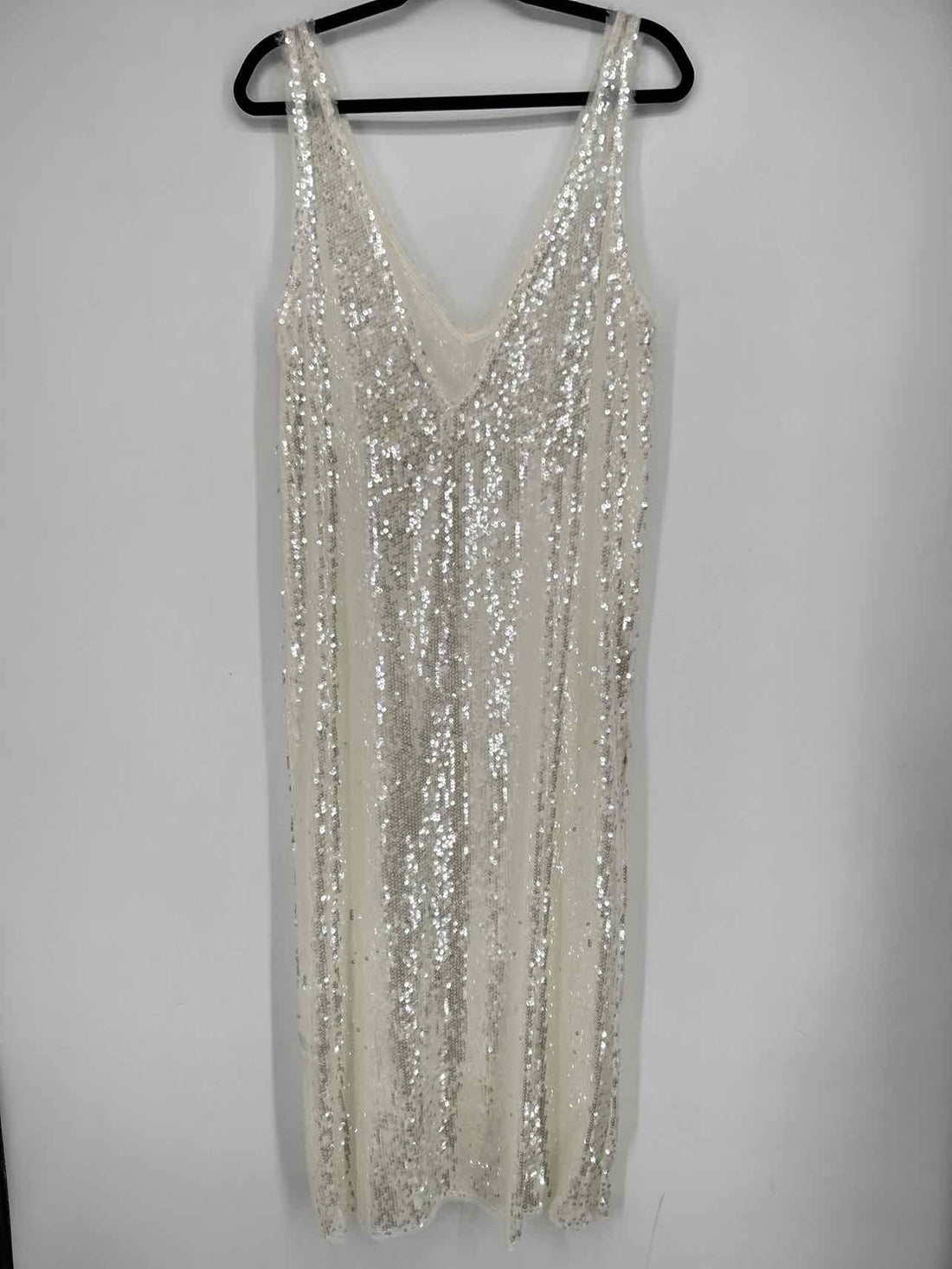 Zara Size M White Sequined NWT Dress