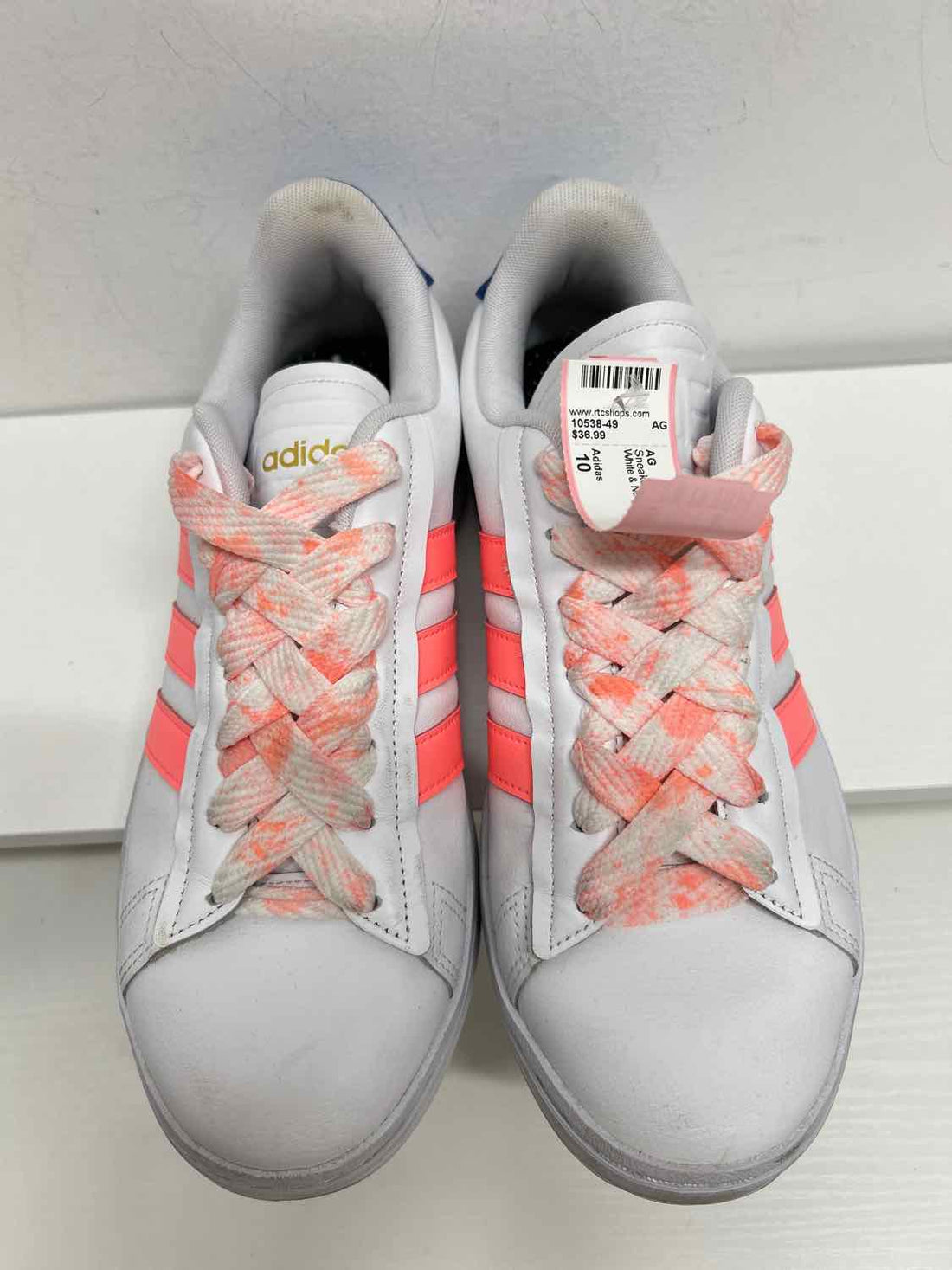 Adidas Women Size 10 White & Neon Sneakers