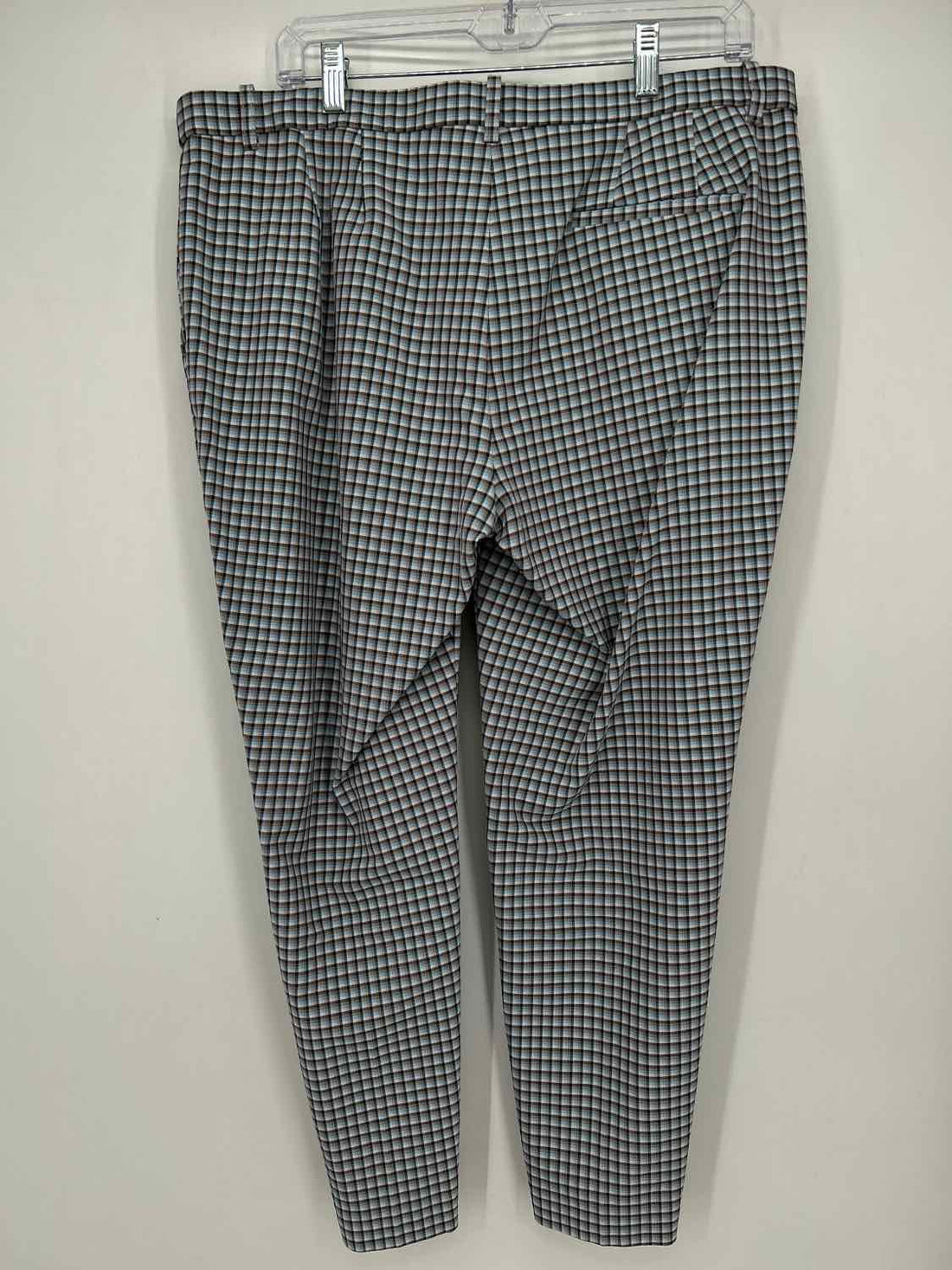 Theory Size 12 Blue Plaid Pants